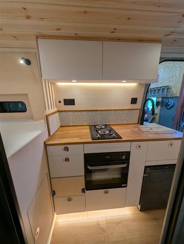 Kitchen with under-cabinet LED lighting